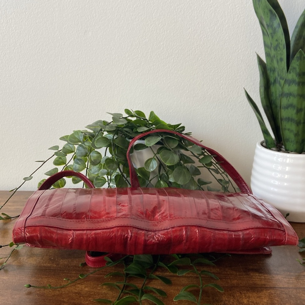 Vintage Red Eel Shoulder Bag or Clutch - Picture 10 of 16